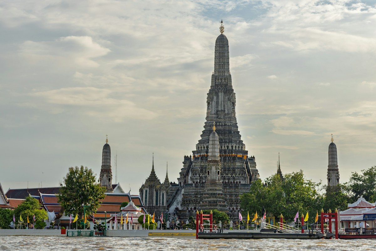 Wat arun temple on the chao phraya river, bangkok