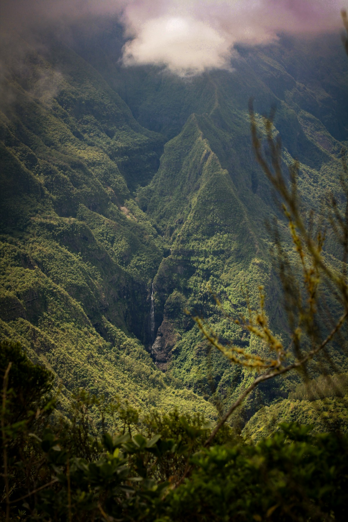 Point of view of Mafate in the Reunion Island
